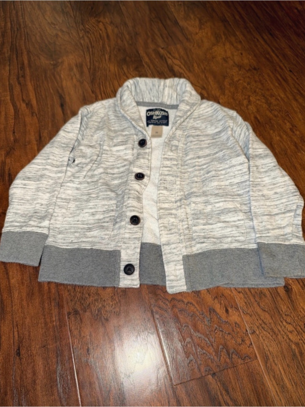 OshKosh B'gosh Heather Gray Shawl Collar Button Cardigan